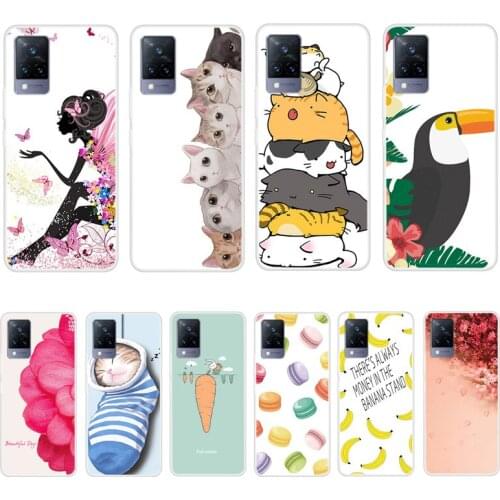 Case For VIVO V21 Phone Cover Back Fitness Silicone Bumper Softness TPU With Colorful Printing