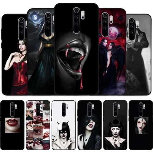 Vampire black Silicone Phone Case For Redmi note 9 8 7 Pro S 8T 7A Cover