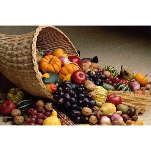 Fruit Vegetable Cooking 5D Diy diamond painting cross stitch rhinestone mosaic Picture For Living Room Kitchen DecorationZP-3286