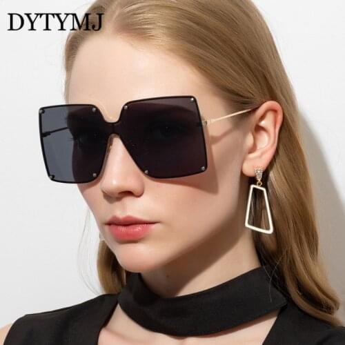 DYTYMJ Alloy Sunglasses Women Vintage Oversized Sunglasses for Women High Quality Rimless Sunglasses Women Gafas De Sol Mujer