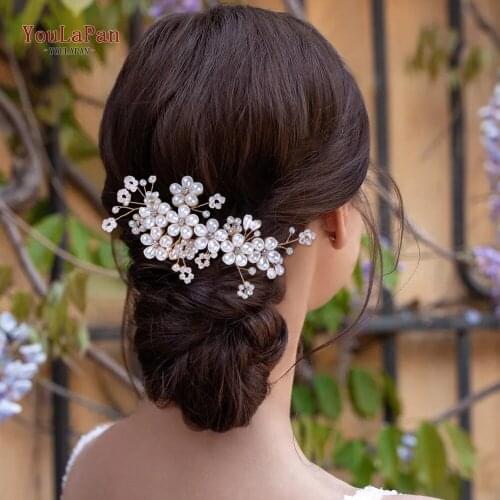 YouLaPan HP05 Silver Golden Wedding Hair Clips Bridal Hairpins Stunning Wedding Hair Comb Hair Accessories Bridal Hair Jewelry