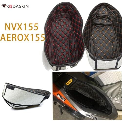 Kodaskin Modified Motorcycle leather storage box seat storage bucket cover mat blanket for yzf NVX155 AEROX155 aerox 155