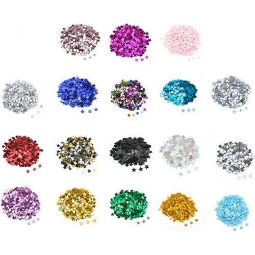 1000pcs Party Confetti 10mm Five-pointed Star Sequins Paper Confetti Wedding Throwing Supplies