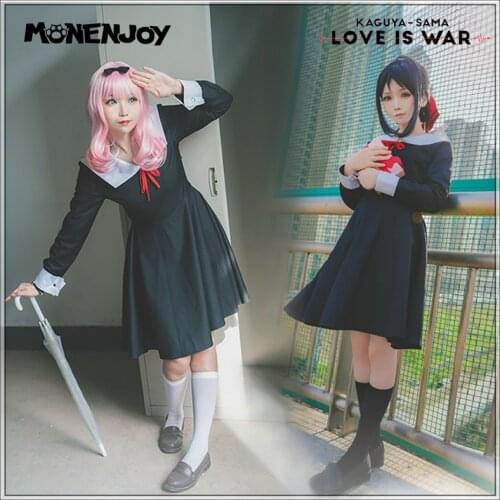 Monenjoy Kaguya Sama Love Is War Shinomiya Fujiwara Chika Cosplay Black JK Uniform Cos Costume