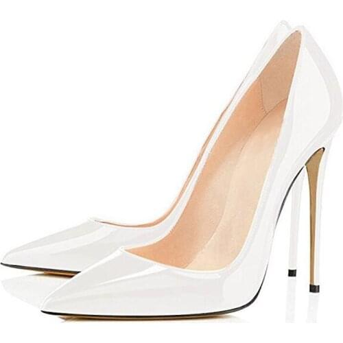 Stiletto Heeled Dress Shoes Pointed Toe Slip On Patent Leather Solid Pumps Custom Made Manufacture High Heel Shoes Spring Ladies