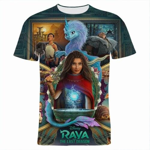 Raya And The Last Dragon Men T-shirt Summer Fashion Disney 3D Print Children T Shirts Cartoon Anime Women Tee Tops