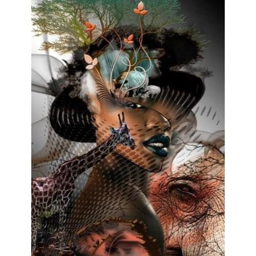 Canvas Size 5d DIY Diamond Painting Kit Woman Portrait Abstract Set For Embroidery Cross Deer Landscape Wall Paintings Decor