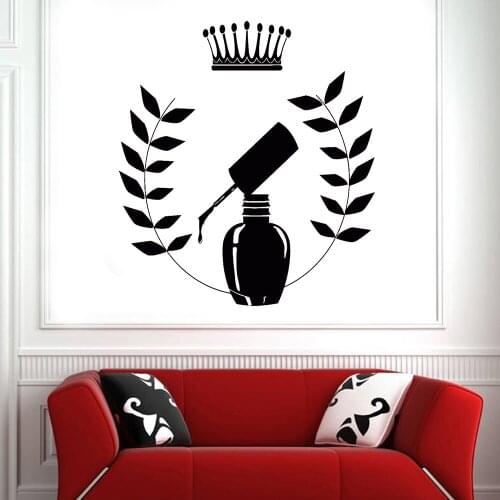 Manicure Nail Salon Wall Decal Vinyl Girl Woman Fashion Beauty Nail Nail Polish Wall Stickers for Nail Shop Dedcor Poster Z630