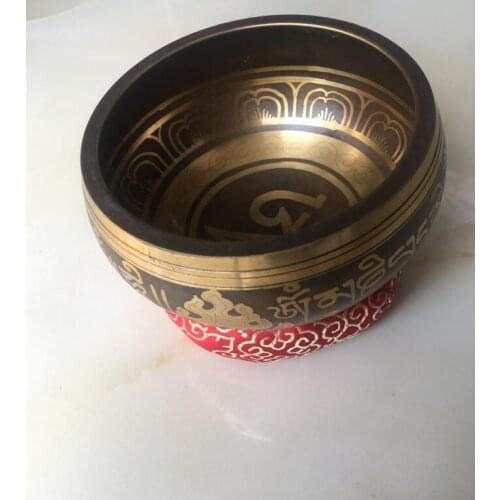 New Arrival Yoga Meditation Buddhist Religion Nepal Brass Singing Bowls +mat+stick