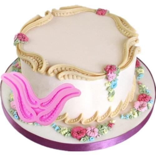 New Fondant molds A large scroll flip sugar sugar cake mould bud mold reel Reel baking candy mold cakes chocolate biscuit