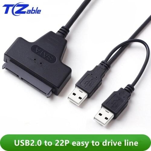 SATA TO USB3.0 SATA 7+15 22Pin SATA 3.0 Cable Adapter Converter For 2.5 Inch Hard Disk Drive HDD SSD With USB2.0 Power Cable