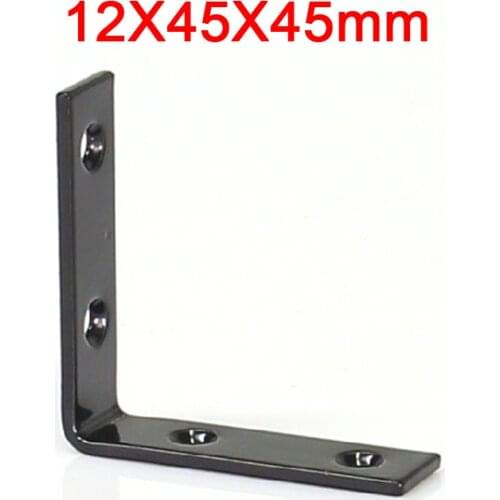 Brand New 50PCS Black Metal Right Angle L Shape Furniture Corner Braces Board Frame Support Holder Brackets Fastener Connectors