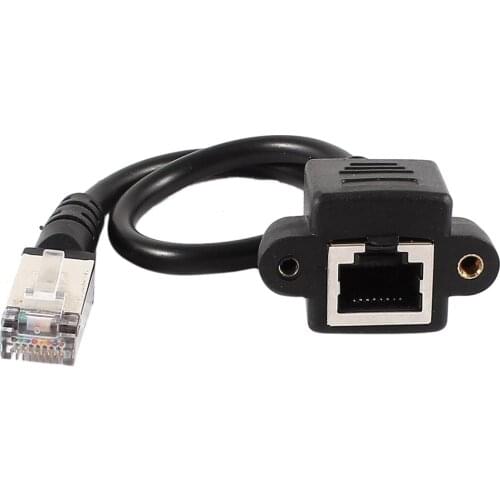 RJ45 Female to Male Adapter Network Extension Cable Panel Mount 27cm