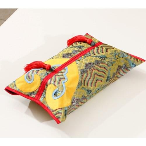 Luxury High End Love Heart Tissue Boxes Case Pocket Napkin Holder Cover Natural Silk Satin Dining Table Paper Storage Bag