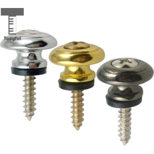 Tooyful 10Pc Mushroom Head Guitar Strap Lock End Pins Pegs Strap Buttons for Acoustic Electric Bass Guitar Ukulele
