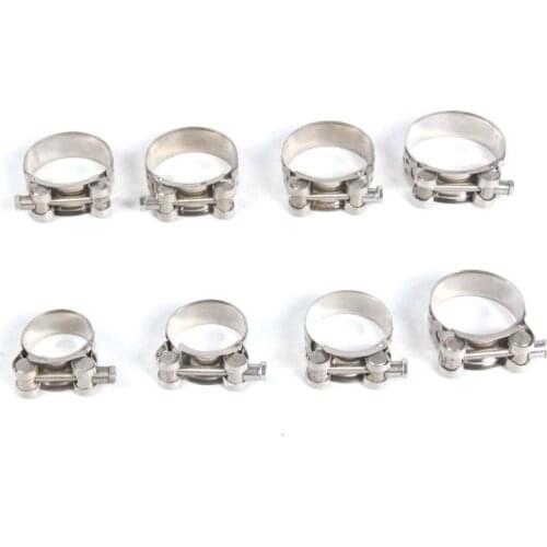 Universal Stainless Steel Exhaust Clamp Exhaust Banjo Clamp Clip For Slip-on Type Motorcycle Muffler Silencer