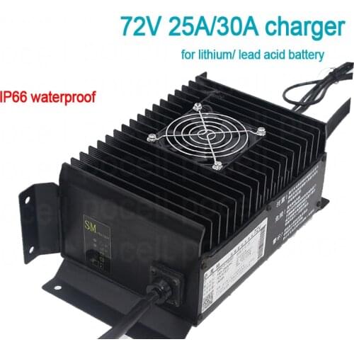 Waterproof 72V 30A 25A 84V 30A Charger 87.6v 24S 88.2V 92.4V Smart Charger for lithium ion battery lifepo4 LTO lead acid battery
