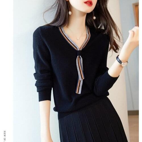Women Spring Autumn Style Knitted Sweater Pullovers Lady Casual Solid Color O-Neck Pullovers Tops ZZ1122