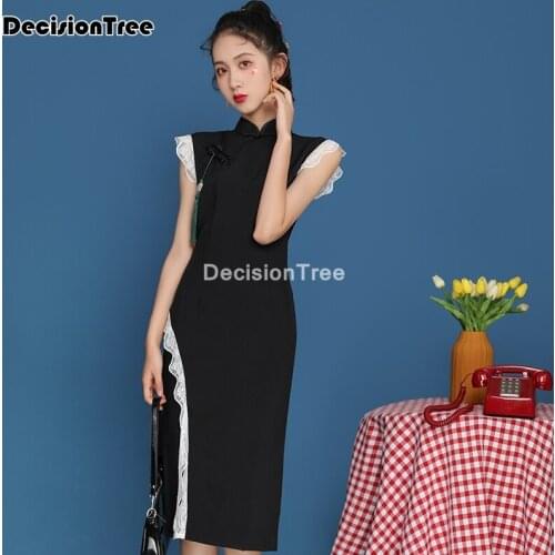 2021 chinese dress women bodycon chinese cheongsam qipao dress embroidery nightclub sexy bandage party split cheongsam dress