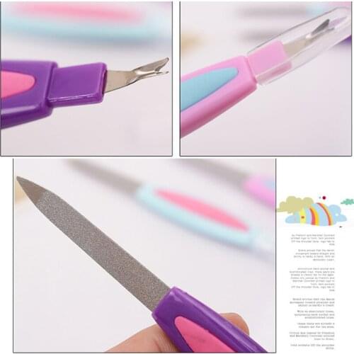 Stainless Steel Double Head Nailfile Art Dead Skin Fork Tool Nail File Trim Pusher Cuticle Remover Nail Buffer
