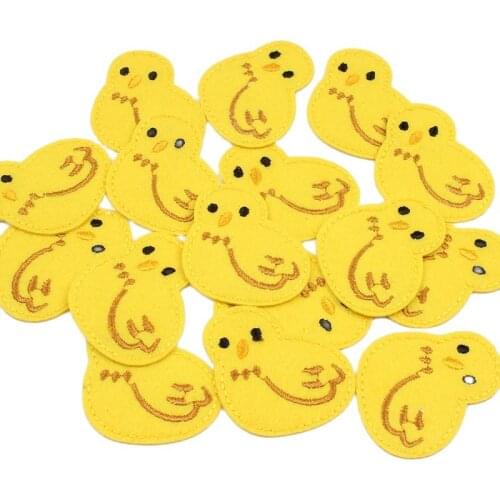 10pcs/lot Cute Little Chick Patch Cartoon Animal Sticker DIY Iron On Chicken Appliques for Kids Clothes Bags Jeans Coats Sweater
