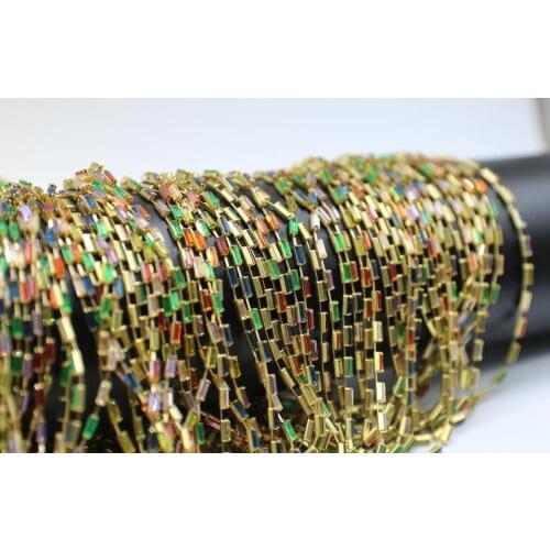 AAAA rectangular zircon flat claw color chain necklace earrings jewelry accessories shoe accessories electroplating