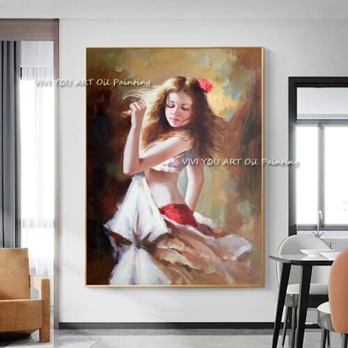 Handpainted Abstract Sexy Pose Picture Poster Modern Home Interior Art Decore Home Living Room Decoration Painting Cuadros