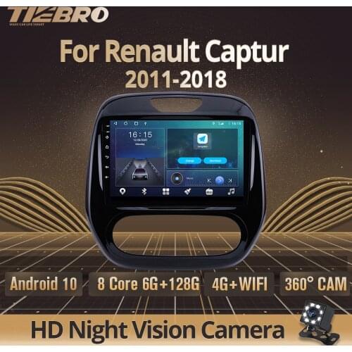 2DIN Android 10.0 Car Radio For Renault Captur CLIO 2011-2018 GPS Navigation Stereo Receiver Auto Radio Car Receiver NO 2DIN DVD