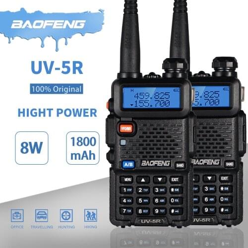 Baofeng UV-5R Wireless Walkie Talkie Set Two Way Communicator Transceiver FM Power 8W Long Distance UV5R VHF UHF CB Ham Radio