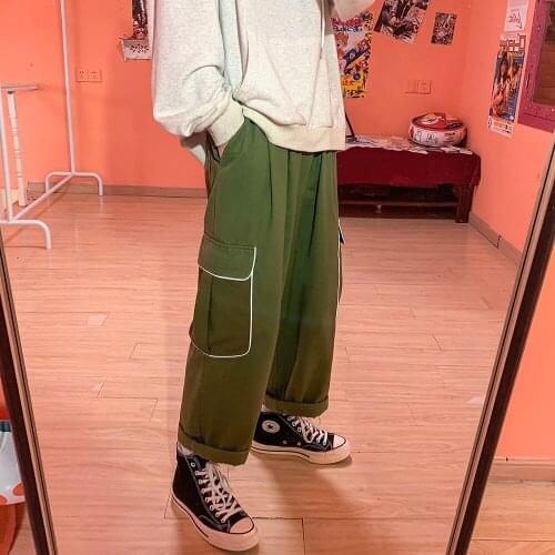 Korean Fashion Harem Pants Men Pockets Streetwear Cargo Pants 2021 Man Loose Hip Hop Joggers Sweatpants Male Patchwork