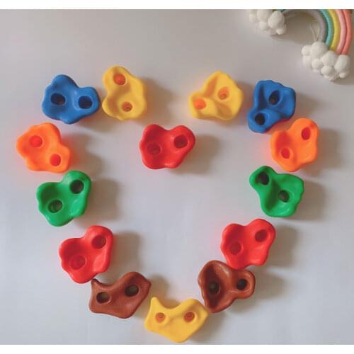 10/15 Pcs Plastic Kids Rock Climbing Wood Wall Stones Hand Feet Holds Grip Kits Games for Children Climbing Equipment Child Game