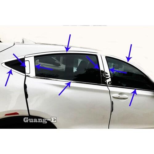 For Honda HRV HR-V Vezel 2019 2020 2021 Body Stainless Steel Glass Window Garnish Pillar Middle Strip Trim Frame Lamp Hood Parts