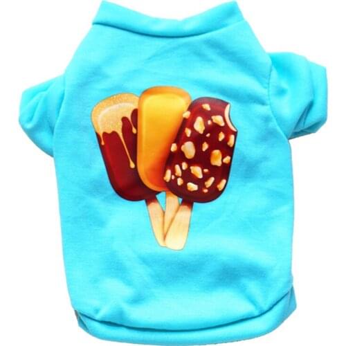 Pet Dog T-shirt Autumn Clothes Cotton Popsicle Pattern Vest Coat Puppy Cat Shirts Pets Apparel For Small Dogs Chihuahua