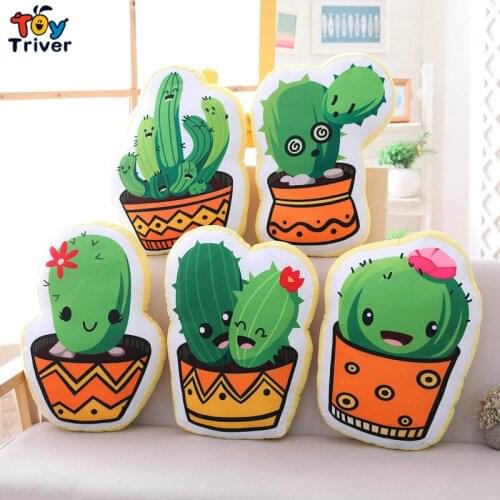 Kawaii Cactus Green Plants Plush Toy Stuffed Doll Sofa Sleeping Pillow Cushion Kids Children Girls Toys Gift Home Bedroom Decor
