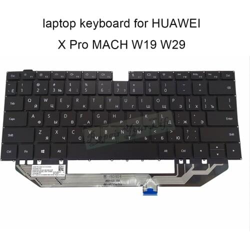 US RU Replacement Keyboards for MateBook X Pro MACH W19 W29 BL W19B W19C black keyboard English Russian 9Z NEXBN 00R new