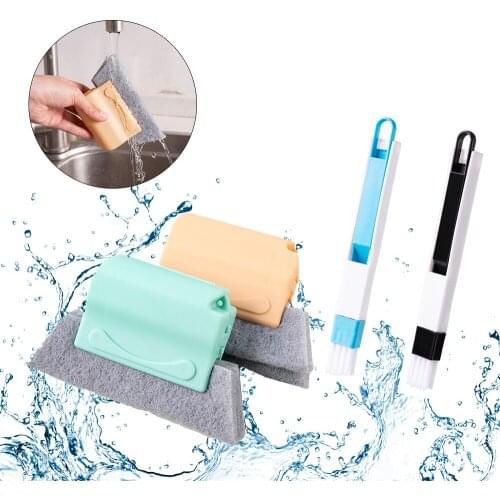 BOOMJOY Creative Groove Cleaning Cloth Magic Window Cleaning Brush Windows Slot Cleaner Brush Clean Window Slot Clean Tool