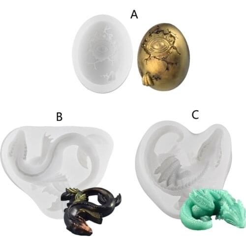 LXAD Dragon Epoxy Resin Mold Concrete Cement Polymer Clay Silicone Mould DIY Crafts Fondant Cake Decorating Tool