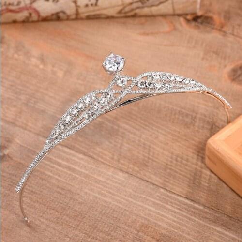 Fashion Bridal Princess elegant Simple Crown Wedding Tiaras Hair Jewelry Rhinestone Headband Girls Women Tiara Hair Accessories