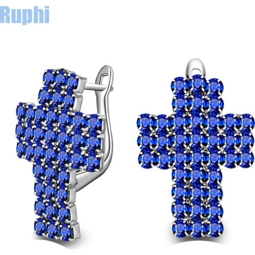 Fashion Zircons Cross French Ear Clip Earrings Jewelry