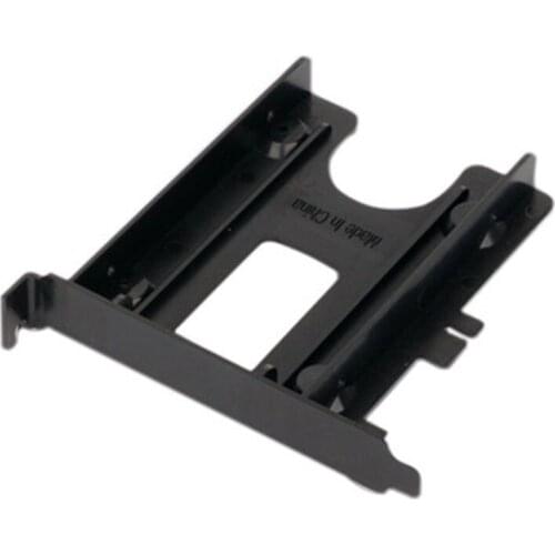 PCIe / PCI Slot 2.5" HDD/SSD Mounting Bracket - 2.5" HDD to PCI Slot Rear Panel Hard Drive Adapters - Black