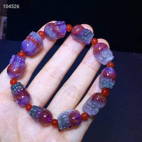 Genuine Natural Auralite 23 Cacoxenite Pi Xiu Bracelet 17/11mm Women Men Beads Stretch Rarest Jewelry AAAAA