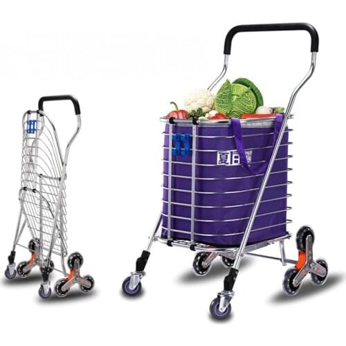 New Arrival Folding Shopping Cart, Grocery Utility Hand Cart, Lightweight Stair Climbing Cart with Rolling Swivel wheels