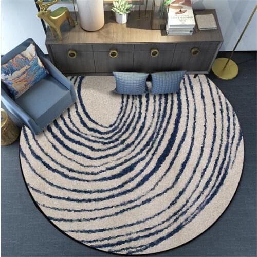 New Gray Area Rug Home Decoration Irregular Curved Line Pattern Living Room Round Carpet Childrens Room Computer Chair Carpet
