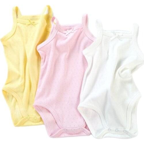 Baby baby pure color sleeveless sling bags fart ha clothing vest underwear made of pure cotton summer thin render