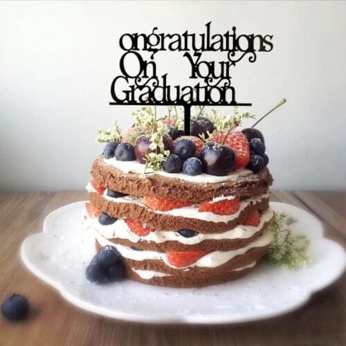 2021 Graduation Season Acrylic Cake Toppers Black "Finally" Student Hat Baking Cake Toppers for Graduation Party Cake Decoration