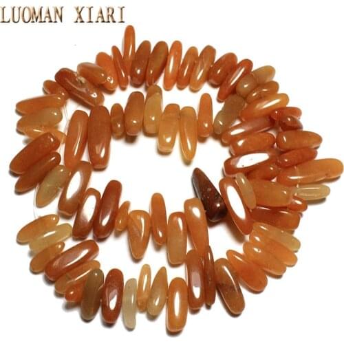 Wholesale 12-18 mm Stick Shape Natural Red Aventurine Stone Beads For DIY Jewelry Making Necklace Bracelet Material Strand 15