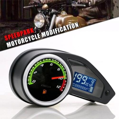 Easy Installation Motorcycle Water Thermometer Digital Speedometer Fuel Meter Compatible with Most Motorcycle for -Yamaha -Honda