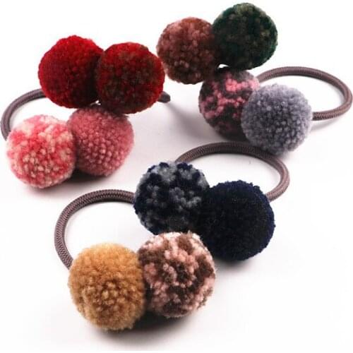 Simple Girls Hair Ball Headbands Infant Hair Accessories Children Elastic Hair Bands Kids Headwear Baby Gift