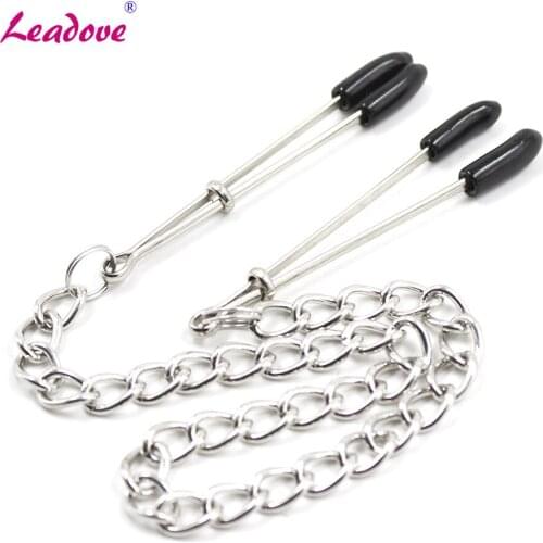 Adjustable Sex Products Breast Labia Clips Nipple Clamps Sex Toys For Couple With Metal Chain Adult Game Clit Clamp SP0122