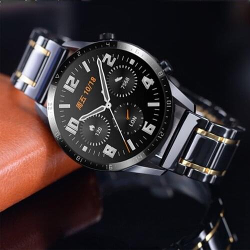 For samsung galaxy watch 3 45mm 41mm/46mm/active 2 Gear S3 Frontier band 20 22mm for huawei watch gt2 amazfit bip ceramics strap